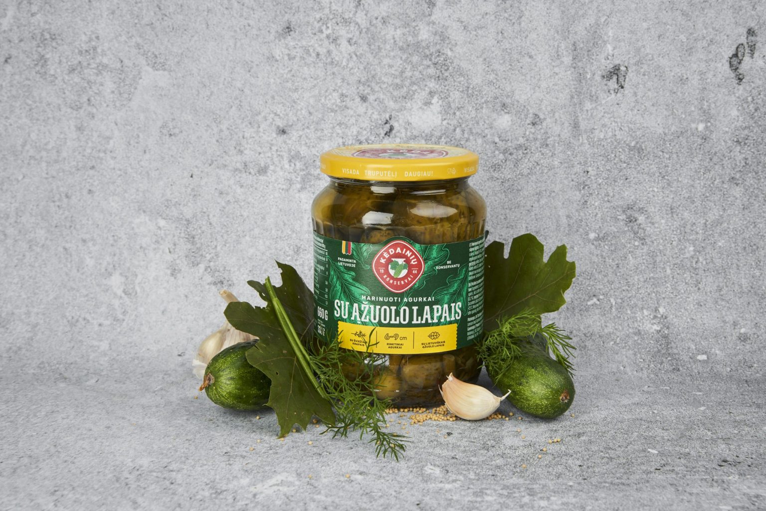 Cucumbers, marinated in Lithuania. Exceptional – with oak leaves!