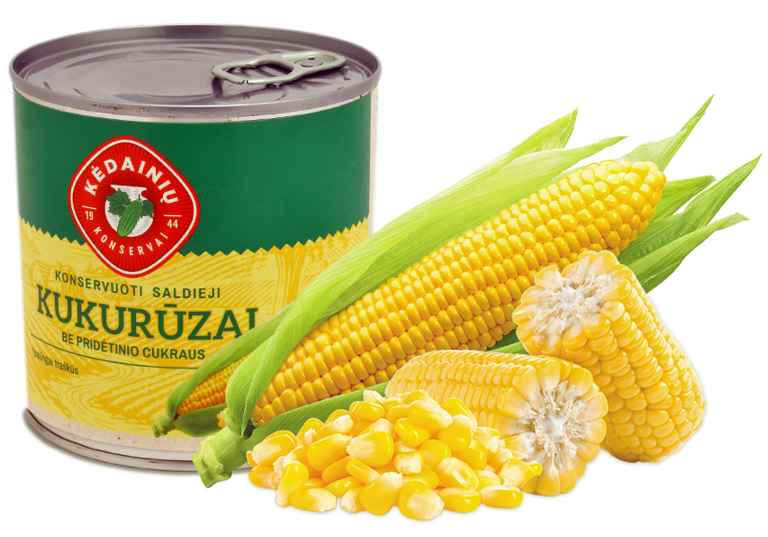 Konservuoti saldieji kukurūzai be pridėtinio cukraus