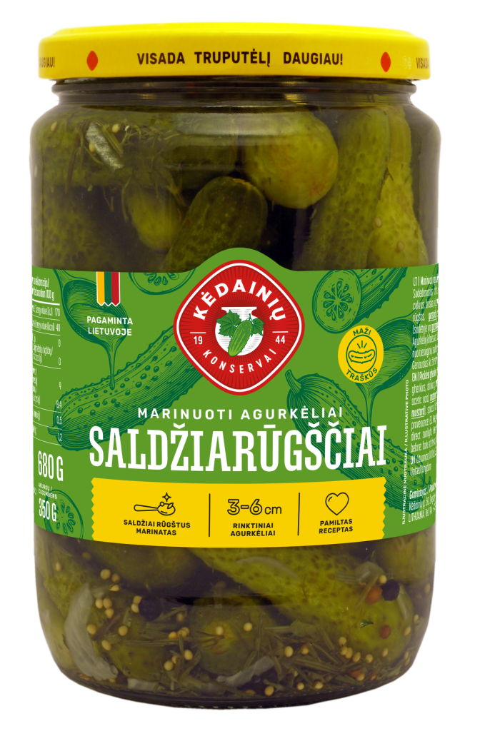 Marinuoti agurkėliai SALDŽIARŪGŠČIAI