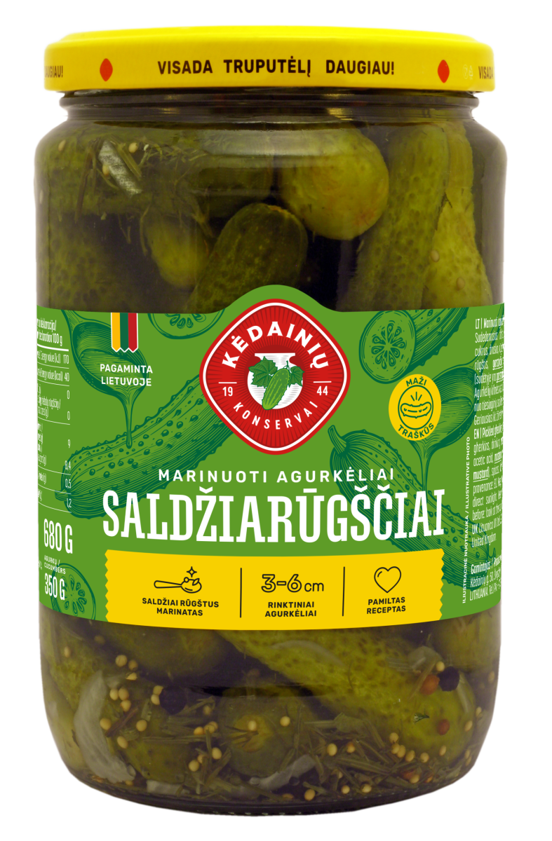 Marinuoti agurkėliai SALDŽIARŪGŠČIAI